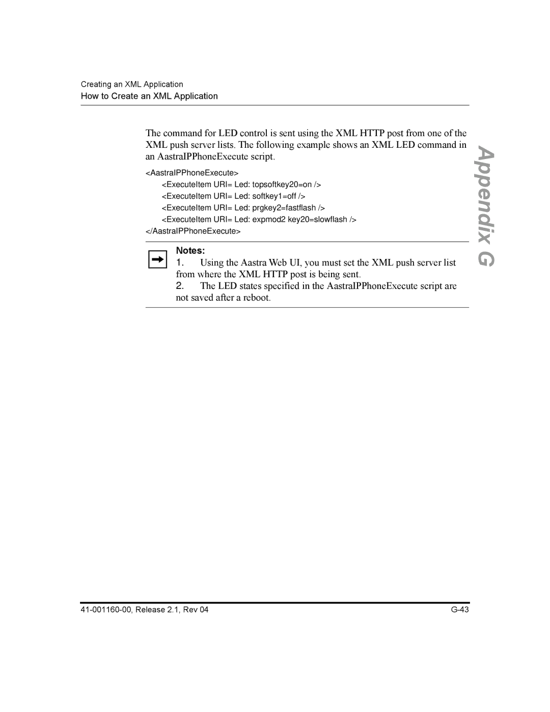 Aastra Telecom 55I, 57I CT, 53I manual Appendix G 