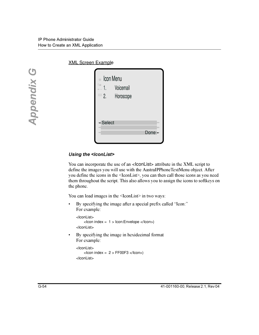 Aastra Telecom 57I CT, 55I, 53I manual Done, Using the IconList 