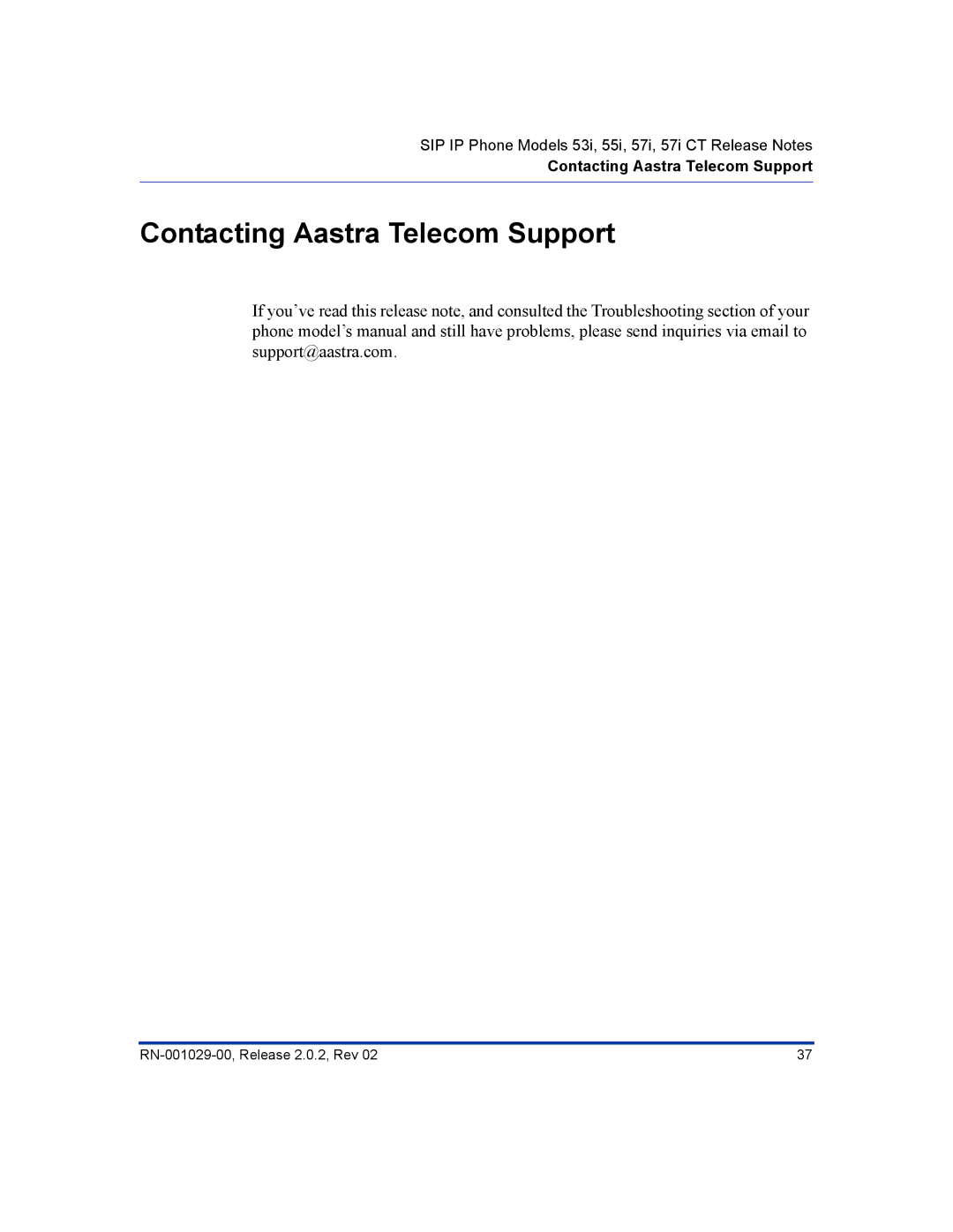 Aastra Telecom 57I CT, 55I manual Contacting Aastra Telecom Support 