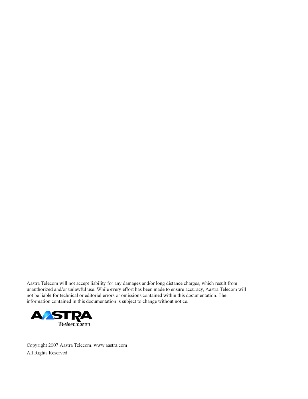 Aastra Telecom 57I CT, 55I manual All Rights Reserved 