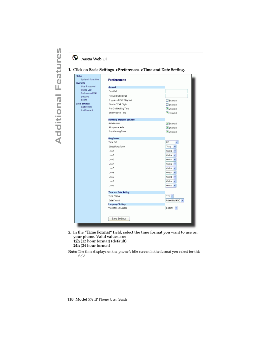 Aastra Telecom 57i IP Phone manual Additional Features 