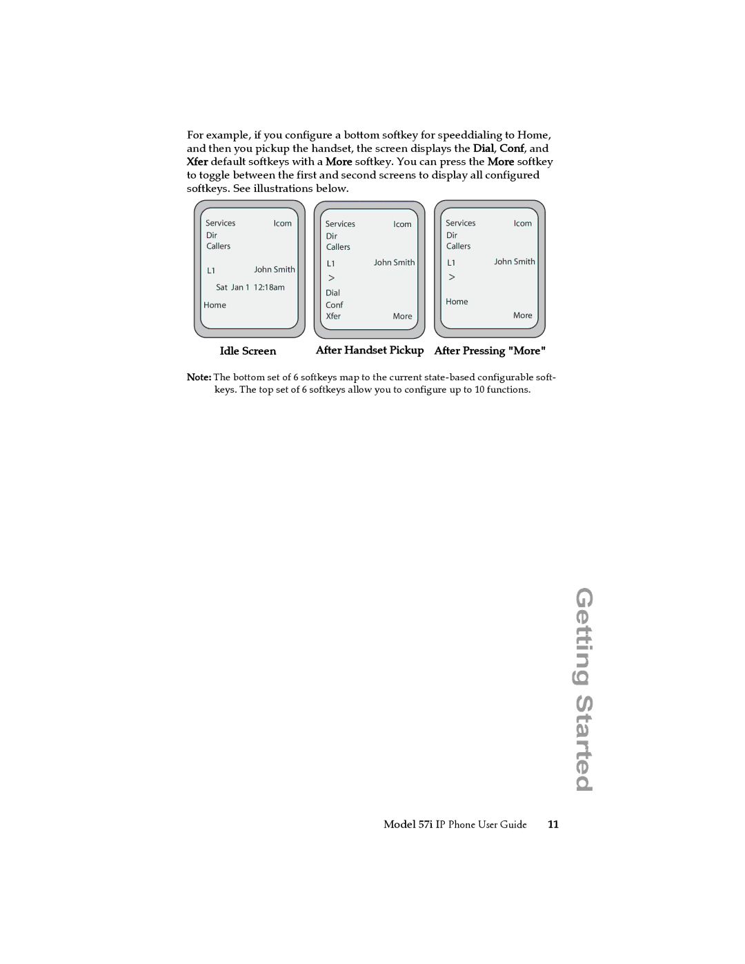 Aastra Telecom 57i IP Phone manual Idle Screen After Handset Pickup 