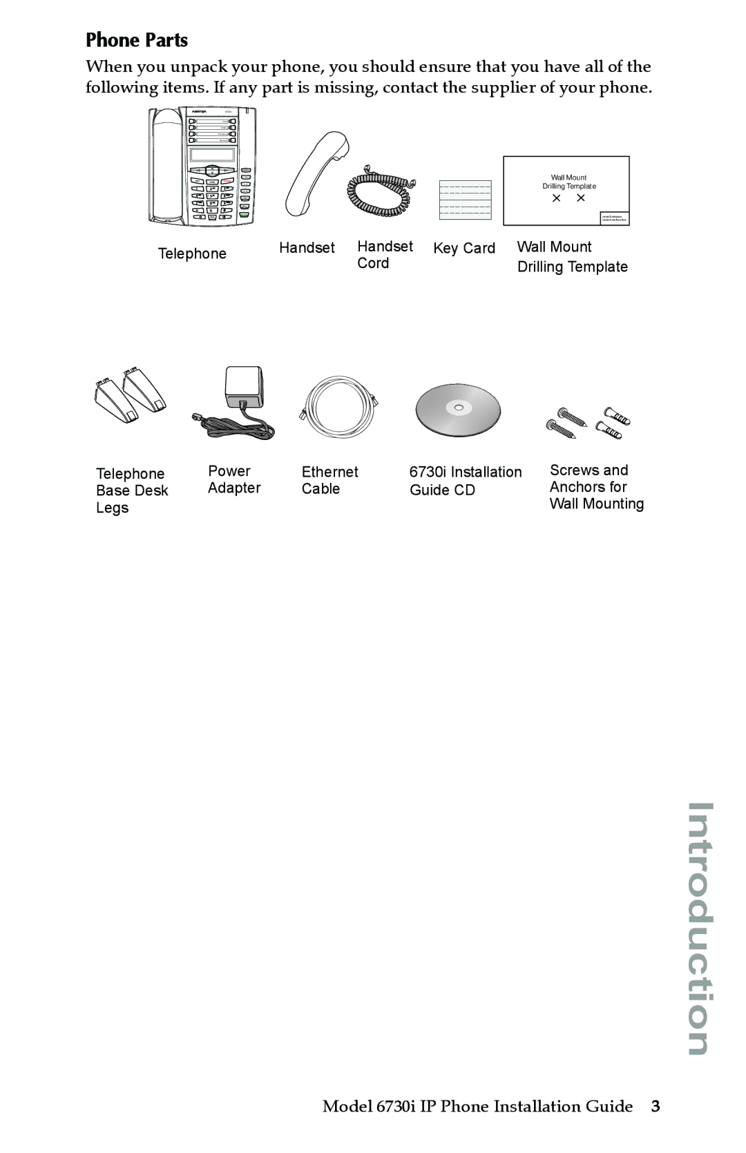 Aastra Telecom 6730I manual Phone Parts 