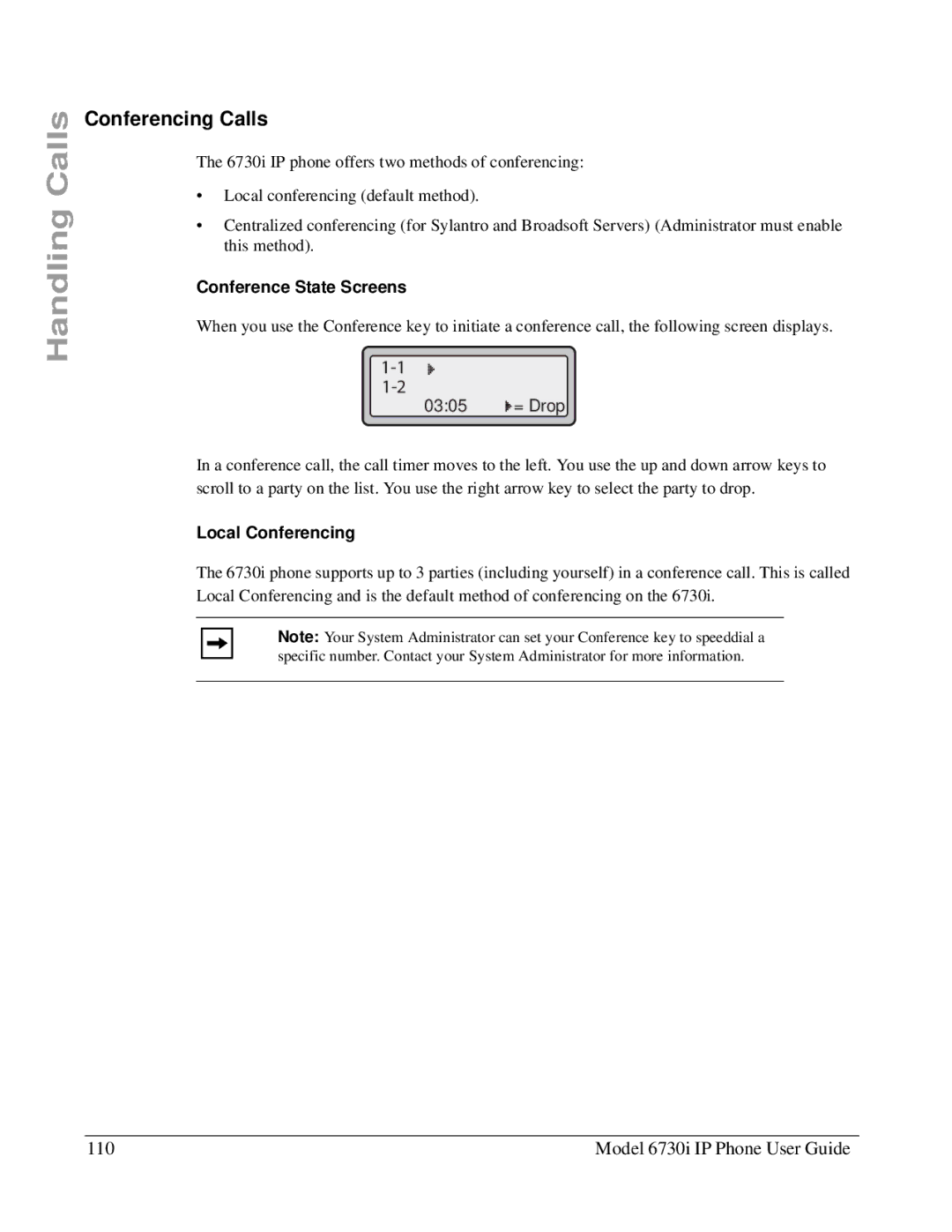 Aastra Telecom 6730I Conferencing Calls, Model 6730i IP Phone User Guide, Conference State Screens, Local Conferencing 