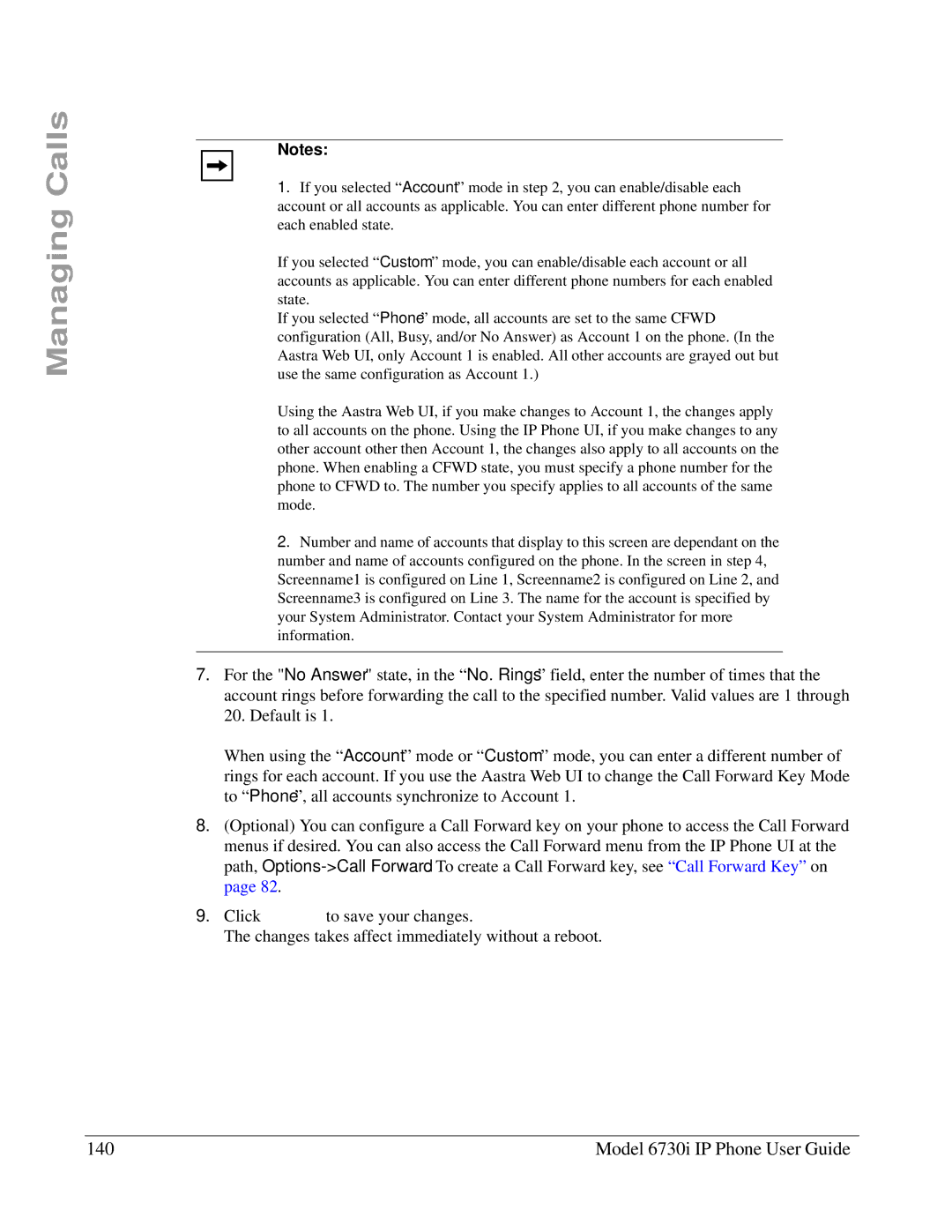 Aastra Telecom 6730I manual Model 6730i IP Phone User Guide 