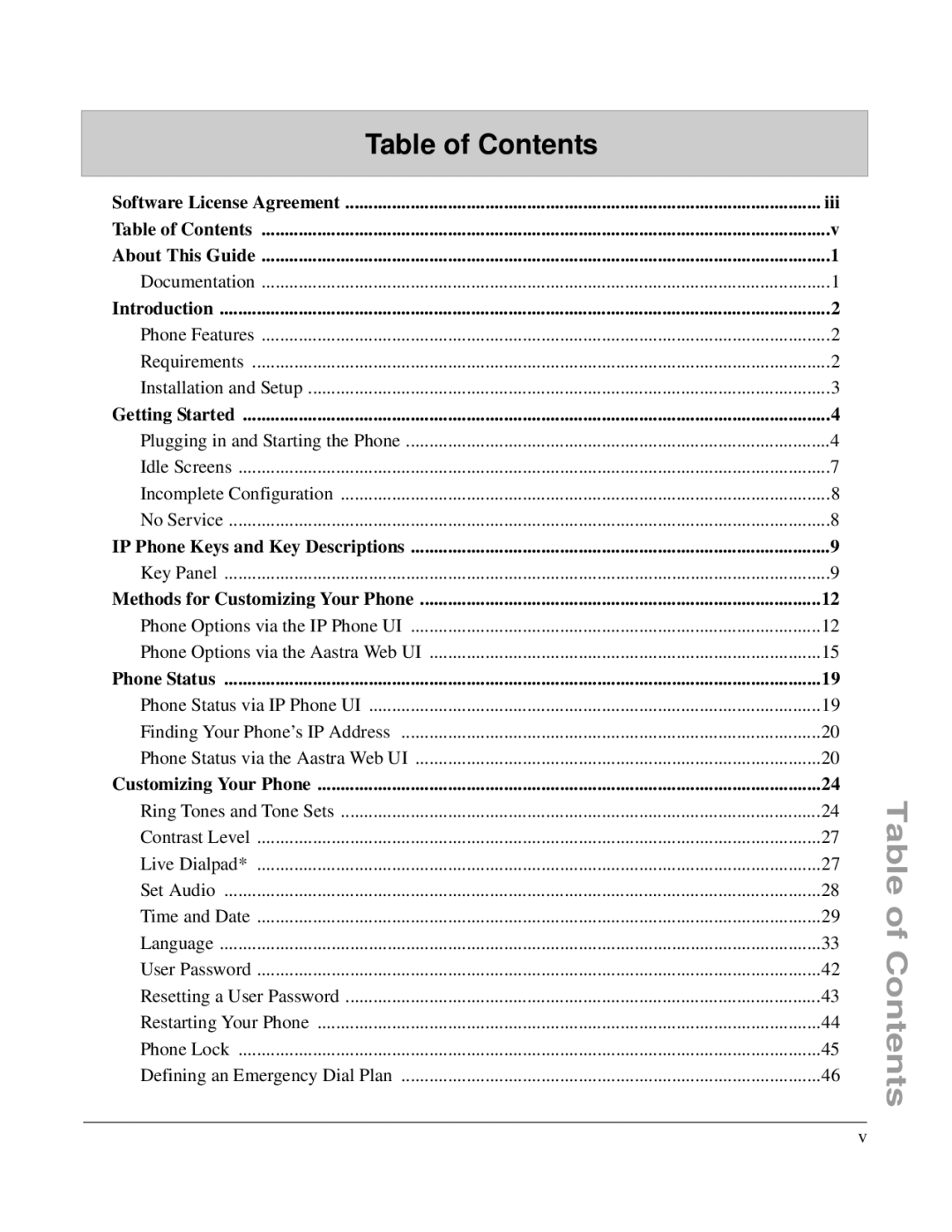 Aastra Telecom 6730I manual Table of Contents 