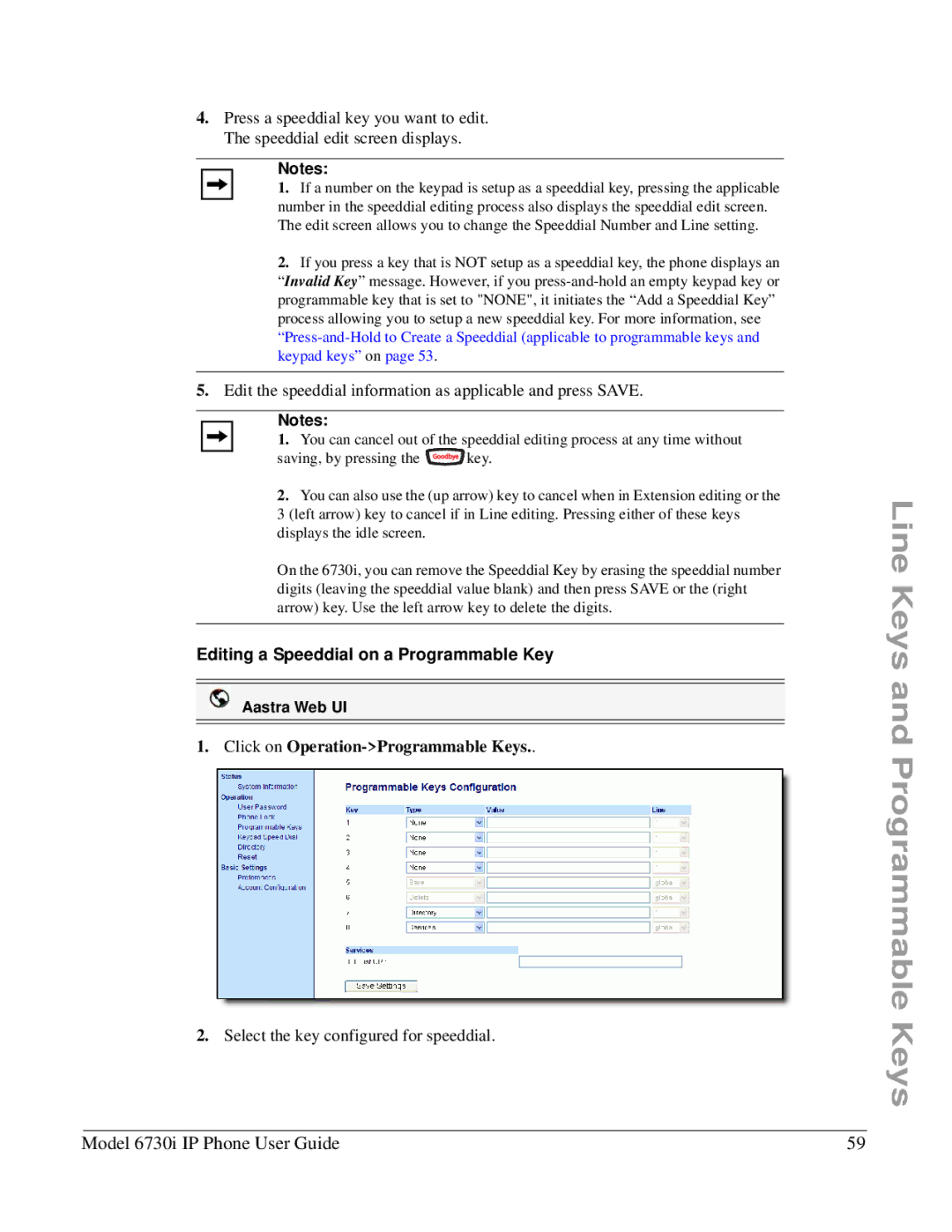 Aastra Telecom 6730I manual Edit the speeddial information as applicable and press Save 