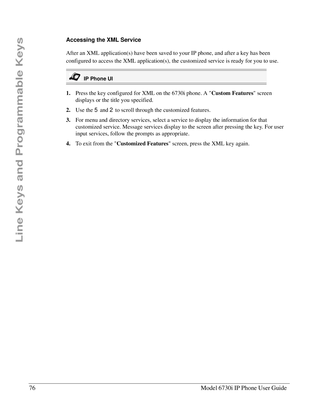 Aastra Telecom 6730I manual Accessing the XML Service 