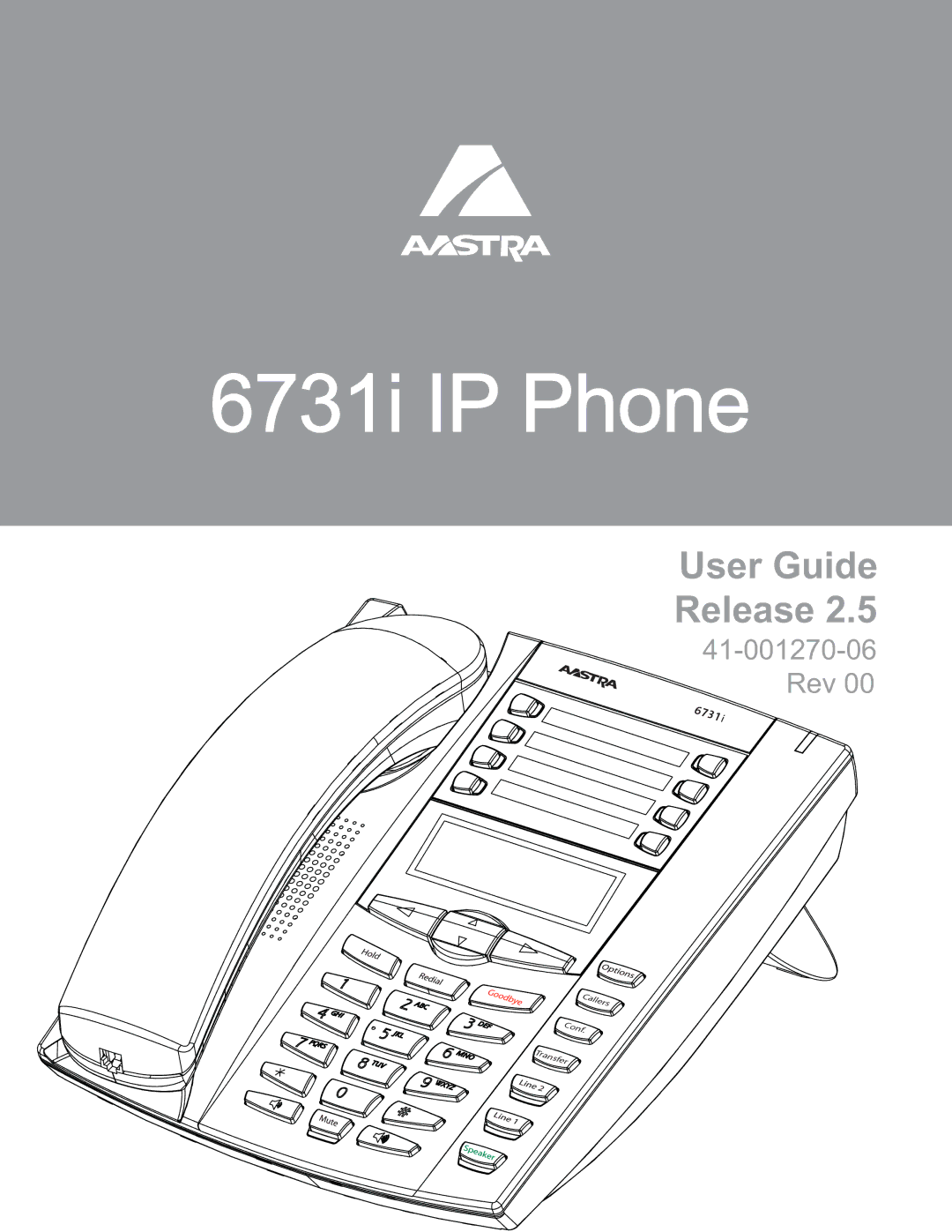 Aastra Telecom 6731I manual 6731i IP Phone 