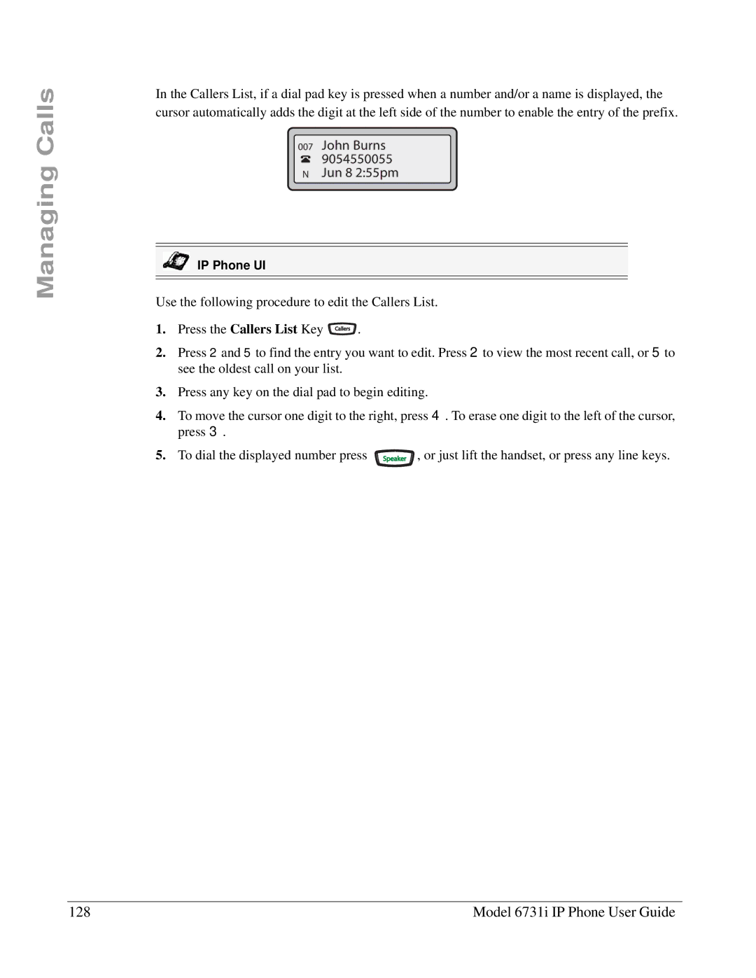 Aastra Telecom 6731I manual Model 6731i IP Phone User Guide, John Burns 9054550055 N Jun 8 255pm 