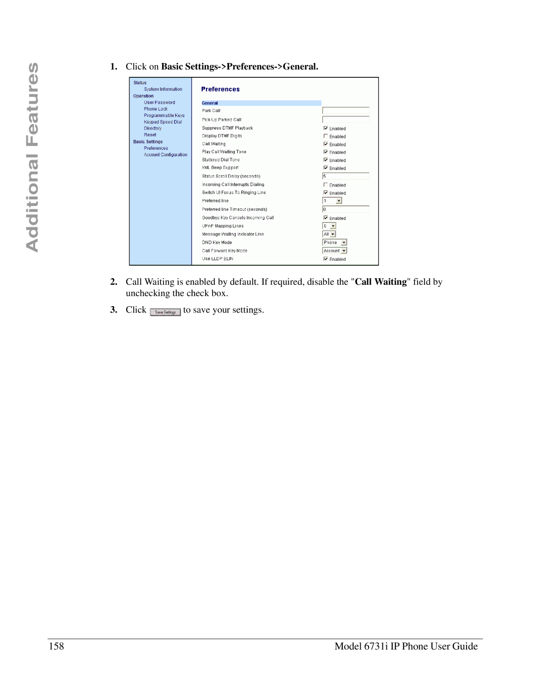 Aastra Telecom 6731I manual Model 6731i IP Phone User Guide 