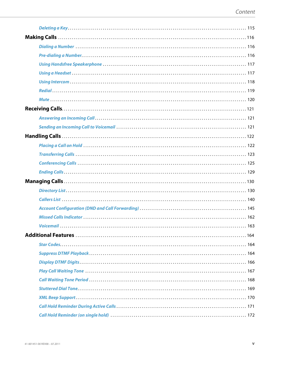 Aastra Telecom 6735I manual Content 