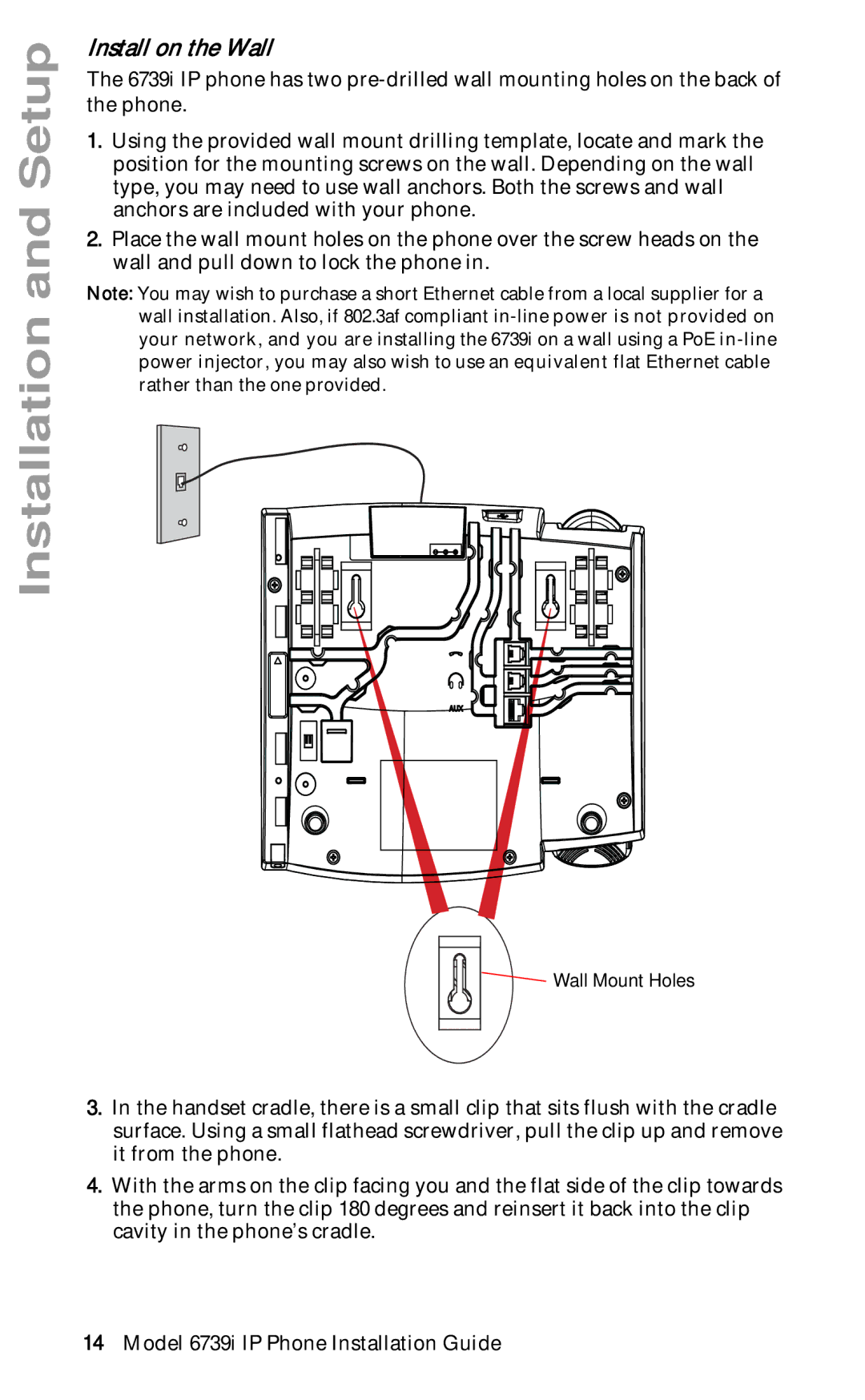 Aastra Telecom 6739I manual Install on the Wall 