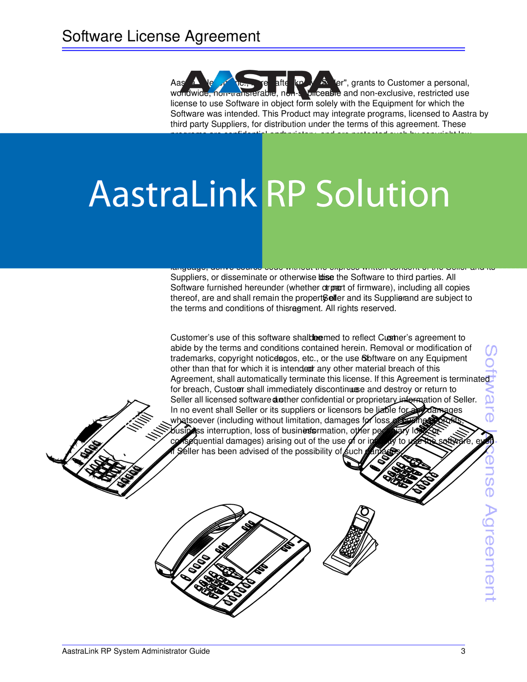 Aastra Telecom 6753i R manual Software License Agreement 