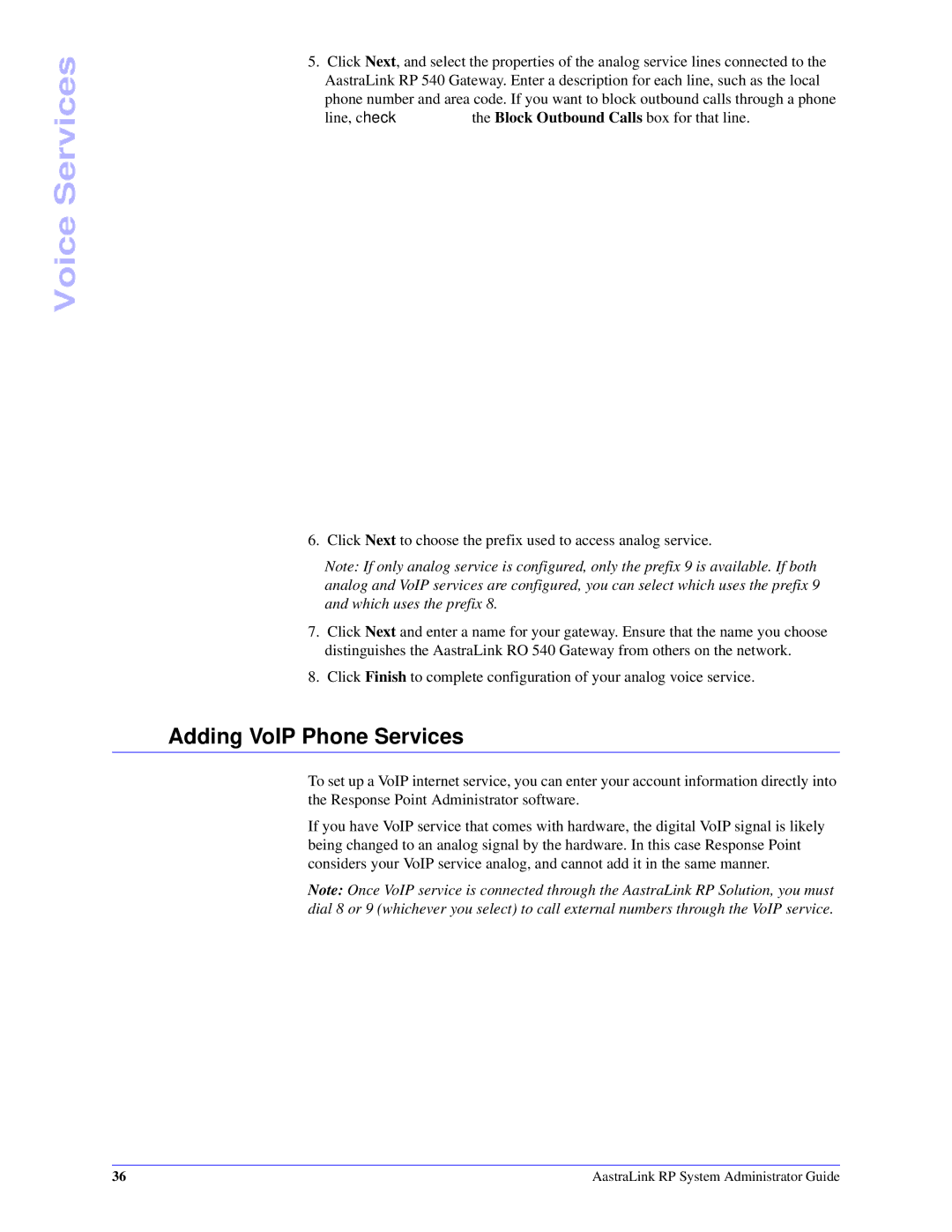 Aastra Telecom 6753i R manual Adding VoIP Phone Services 