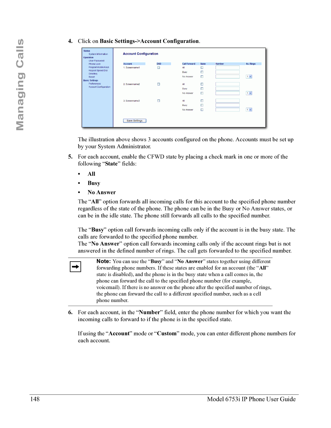 Aastra Telecom 6753I manual Model 6753i IP Phone User Guide, All Busy No Answer 