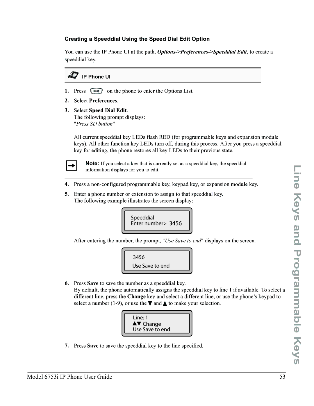 Aastra Telecom 6753I Creating a Speeddial Using the Speed Dial Edit Option, Select Preferences Select Speed Dial Edit 