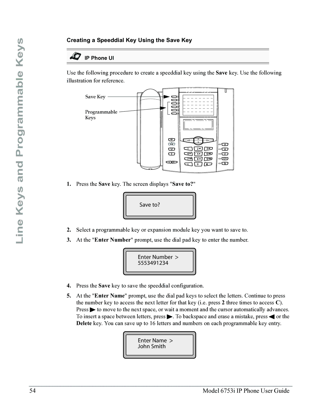 Aastra Telecom 6753I manual Creating a Speeddial Key Using the Save Key, Save to? 