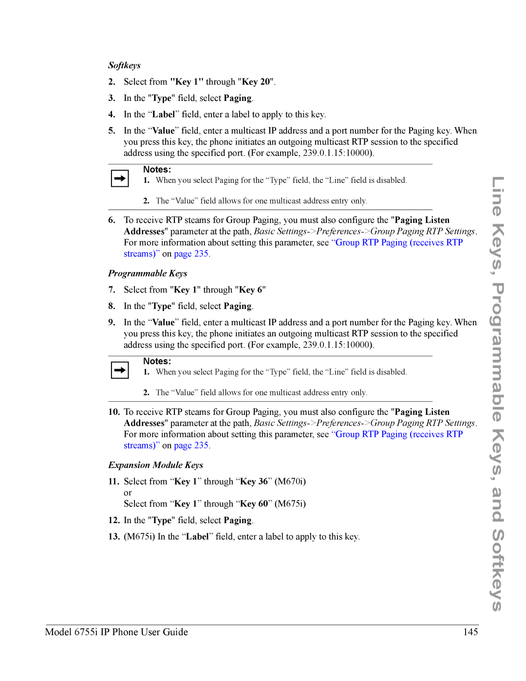 Aastra Telecom manual Model 6755i IP Phone User Guide 145 