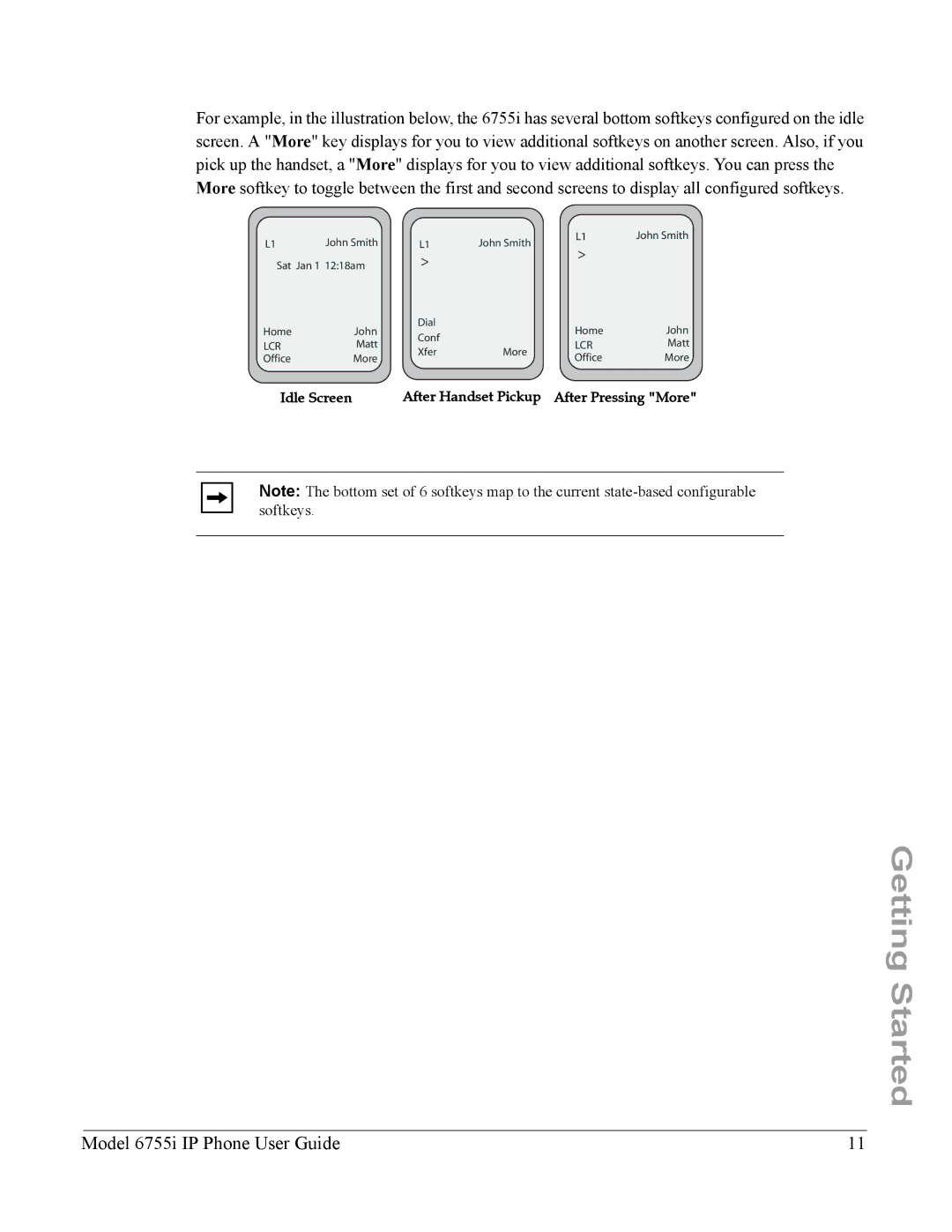 Aastra Telecom 6755i manual After Handset Pickup After Pressing More 