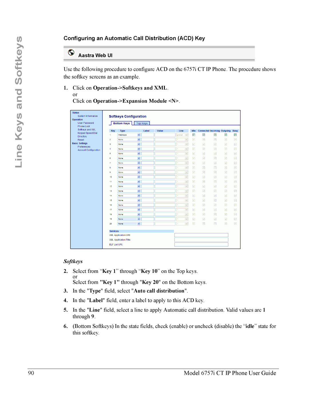 Aastra Telecom 6757I CT manual Configuring an Automatic Call Distribution ACD Key 