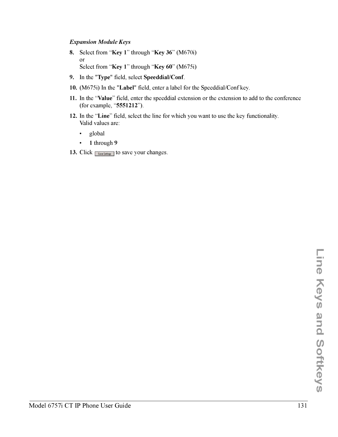 Aastra Telecom 6757I CT manual Model 6757i CT IP Phone User Guide 131 