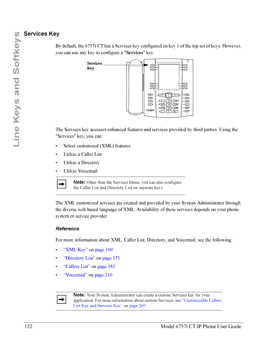 Aastra Telecom 6757I CT manual Services Key, Model 6757i CT IP Phone User Guide 