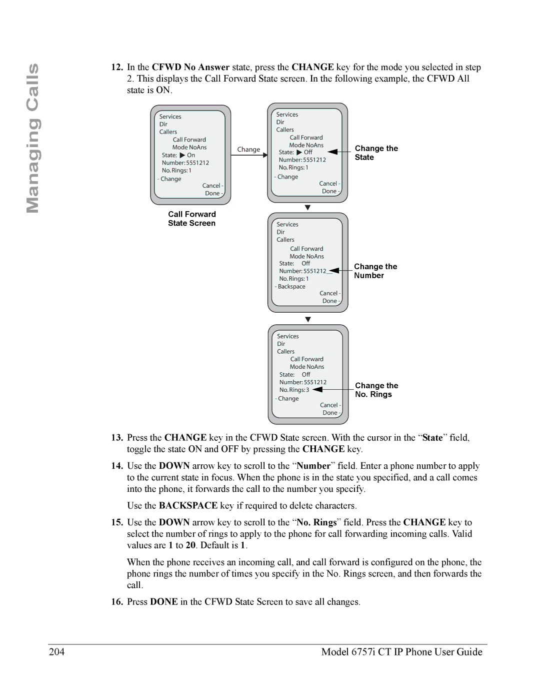 Aastra Telecom 6757I CT manual Calls, Model 6757i CT IP Phone User Guide 