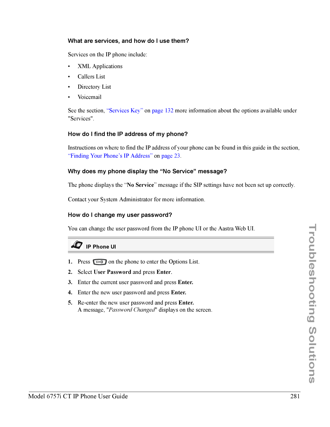 Aastra Telecom 6757I CT manual Model 6757i CT IP Phone User Guide 281, What are services, and how do I use them? 