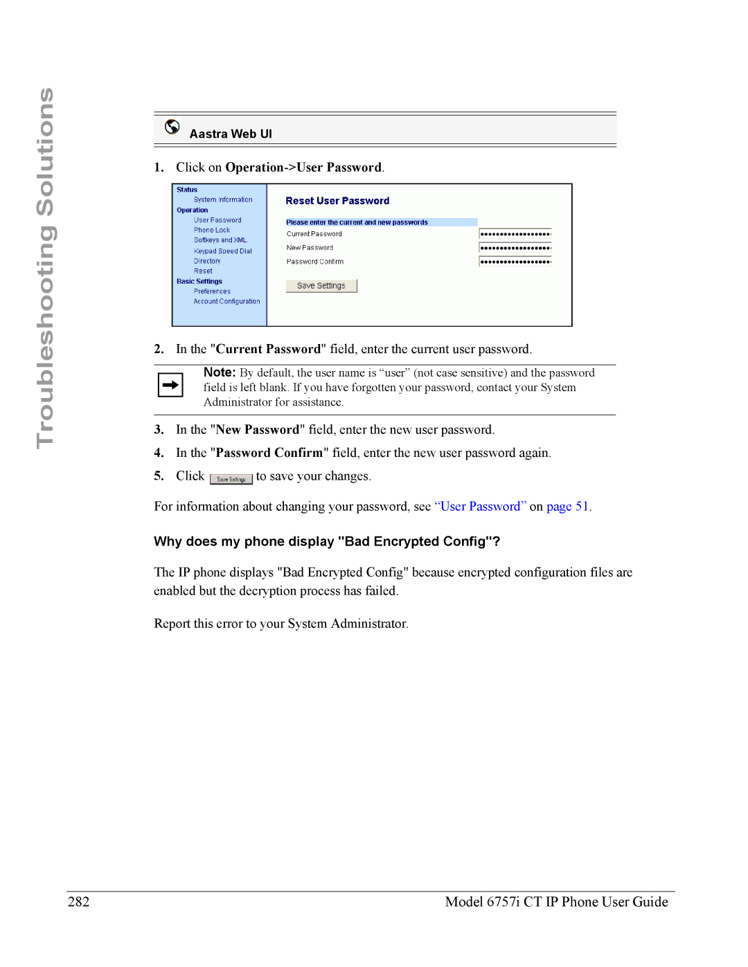 Aastra Telecom 6757I CT manual Model 6757i CT IP Phone User Guide, Why does my phone display Bad Encrypted Config? 