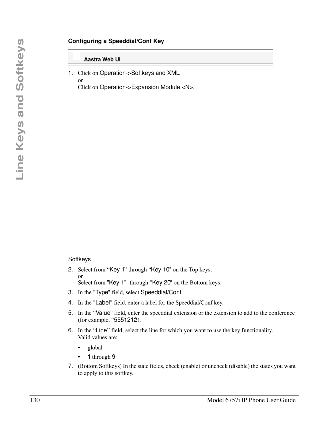 Aastra Telecom 6757I manual Model 6757i IP Phone User Guide, Configuring a Speeddial/Conf Key 