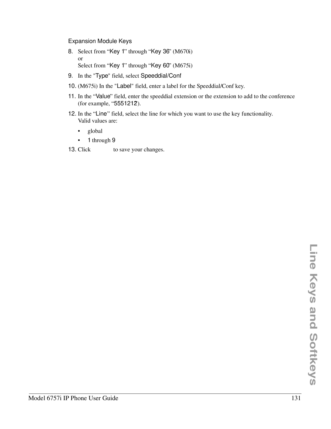 Aastra Telecom 6757I manual Model 6757i IP Phone User Guide 131 