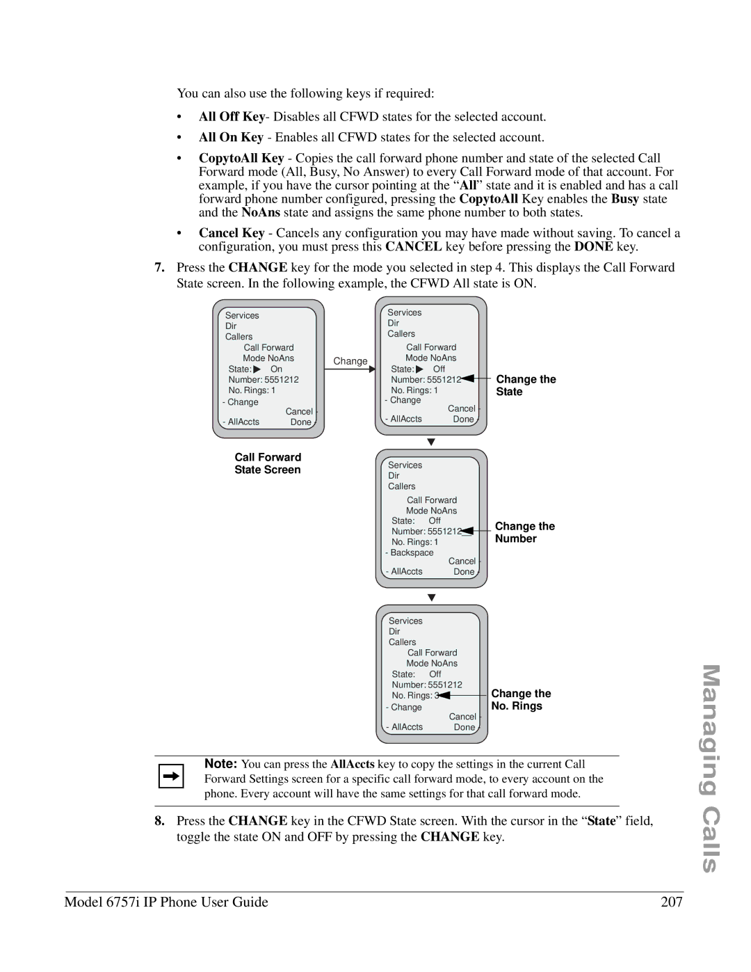 Aastra Telecom 6757I manual Model 6757i IP Phone User Guide 207, Number 