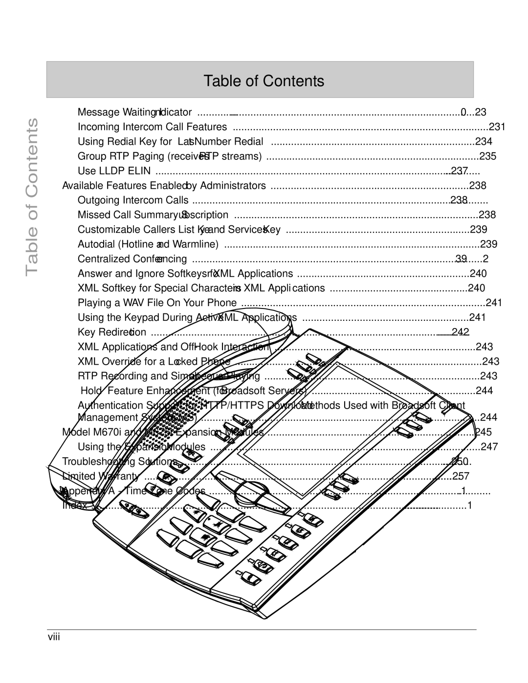 Aastra Telecom 6757I manual Using the Expansion Modules 247, Viii 