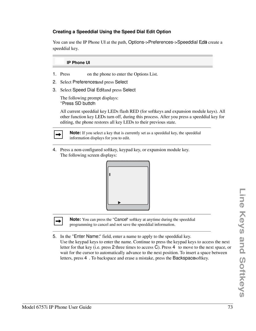 Aastra Telecom 6757I manual Creating a Speeddial Using the Speed Dial Edit Option, Select Speed Dial Edit and press Select 