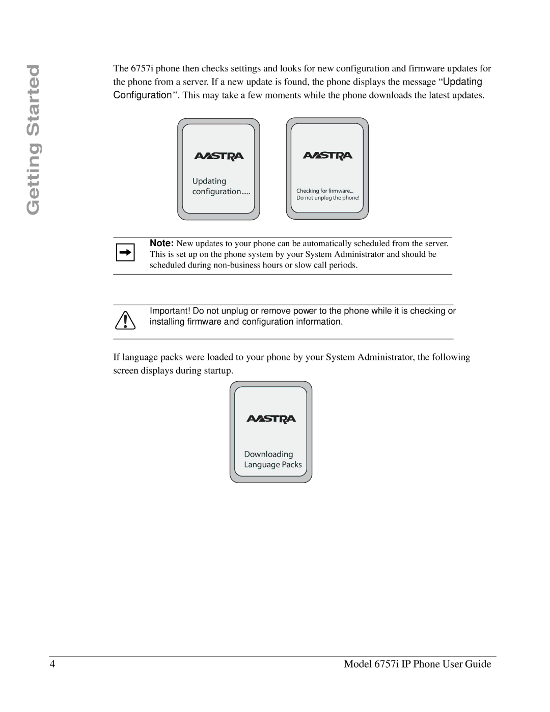 Aastra Telecom 6757I manual Updating Configuration 