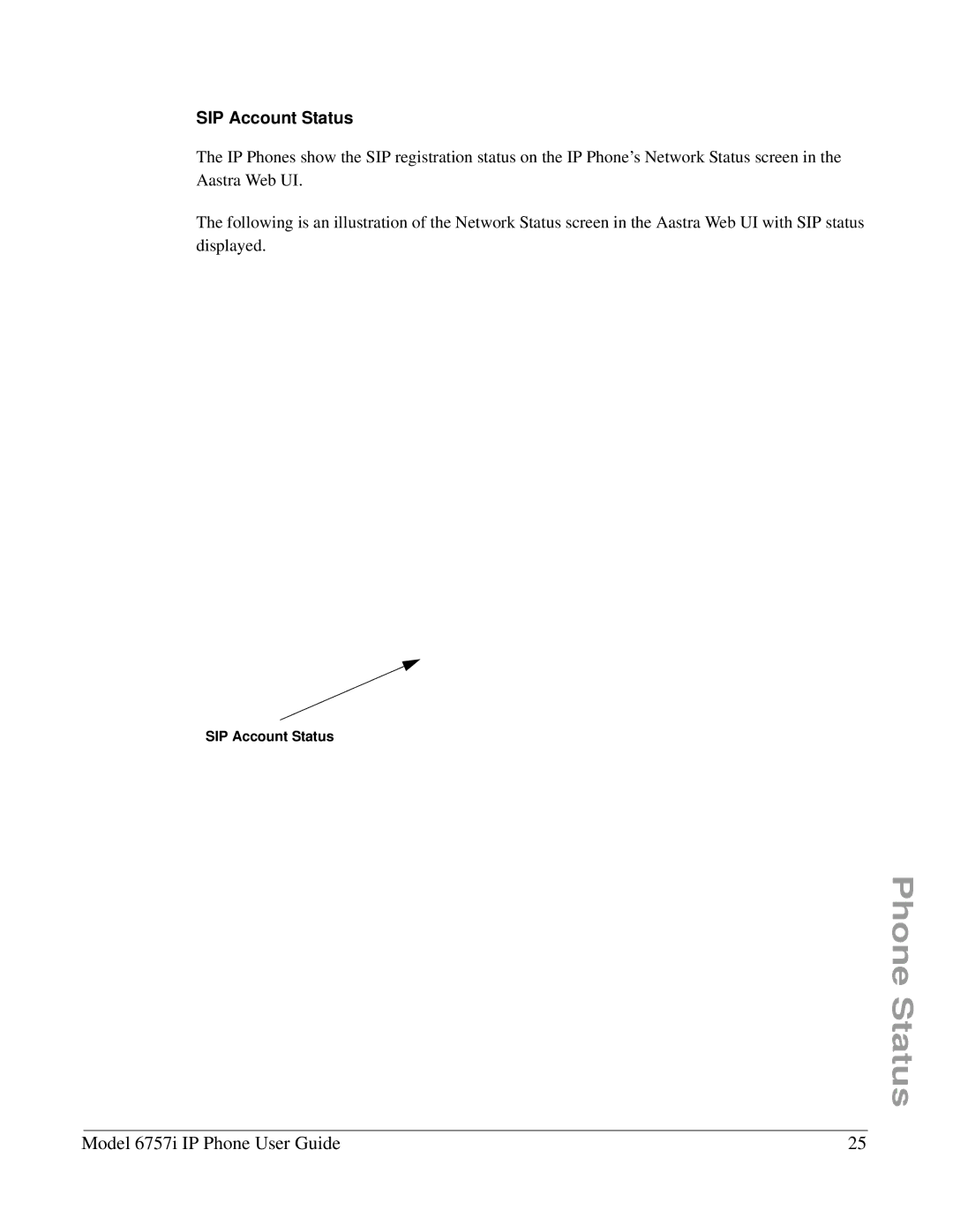 Aastra Telecom 6757I manual SIP Account Status 