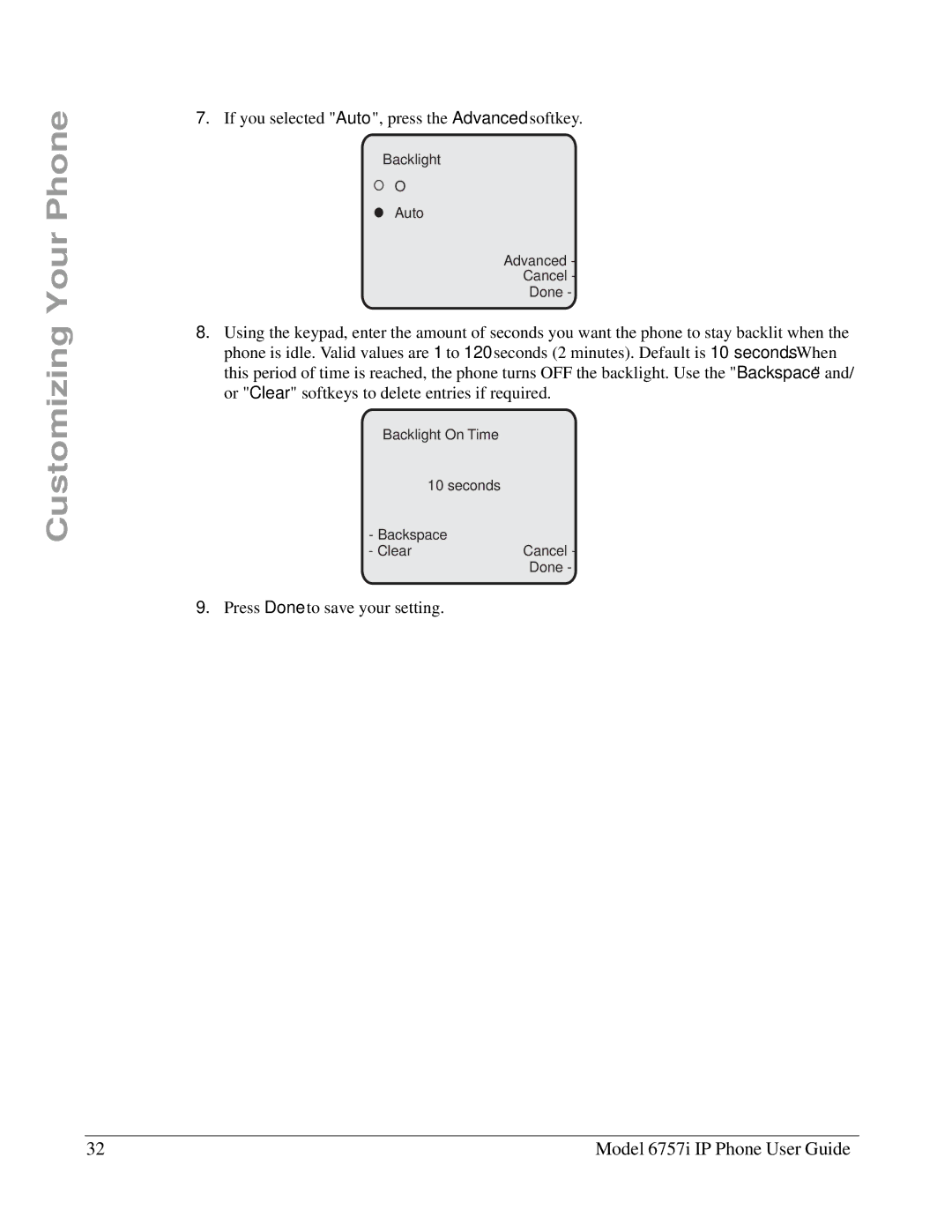 Aastra Telecom 6757I manual If you selected Auto, press the Advanced softkey 