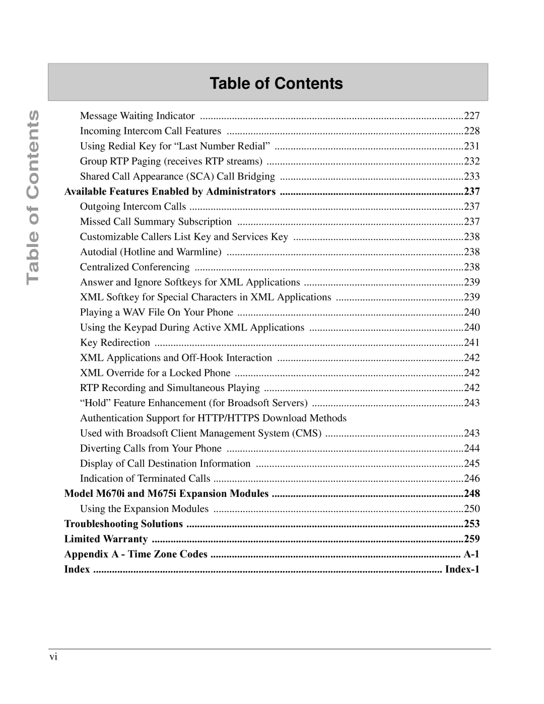 Aastra Telecom 6757I manual 237, Using the Expansion Modules 250 