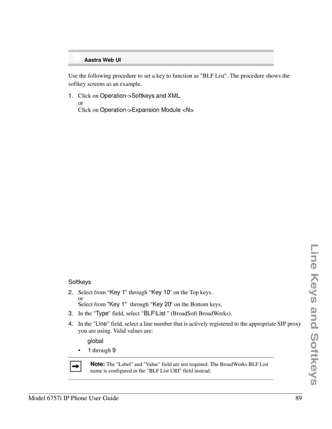 Aastra Telecom 6757I manual Softkeys 