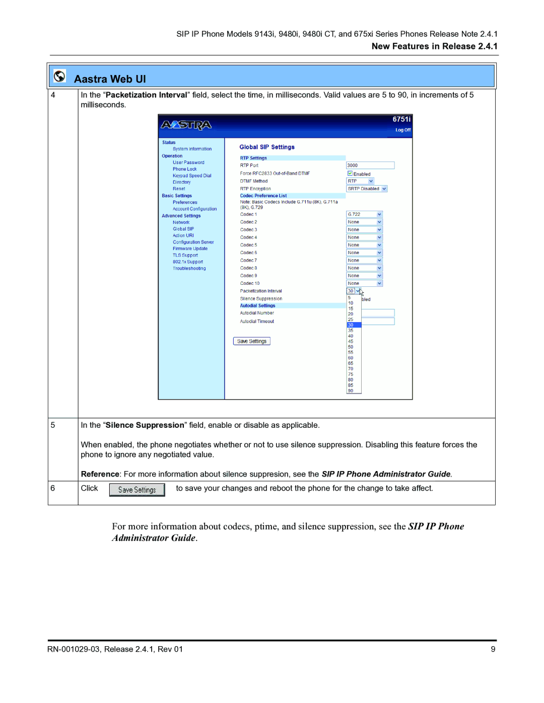 Aastra Telecom 675xi Series manual Aastra Web UI 