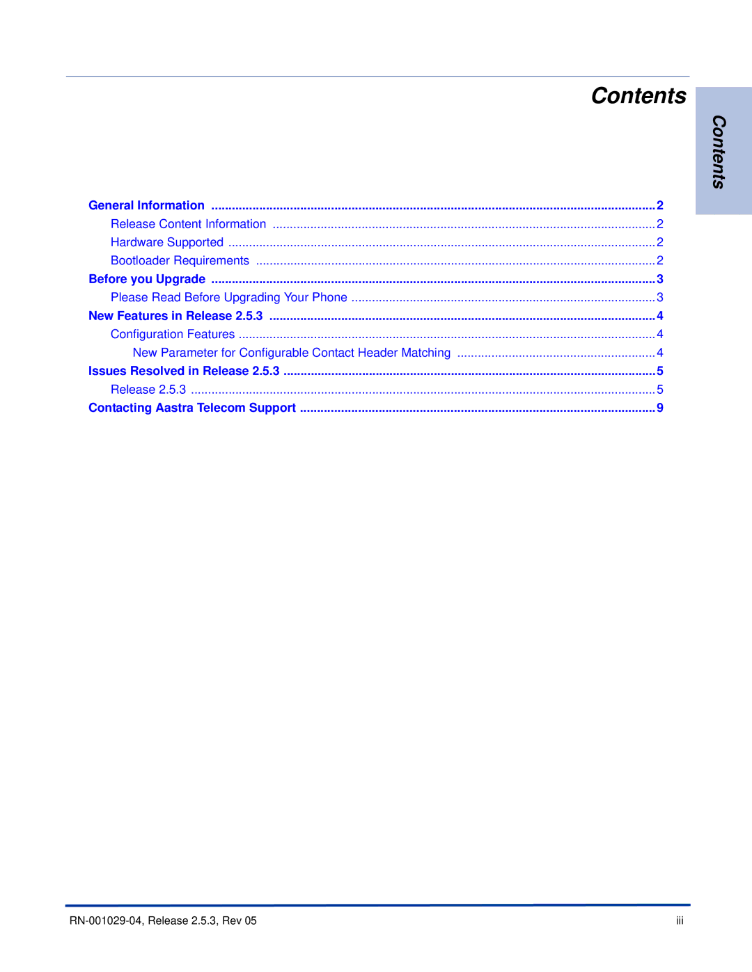 Aastra Telecom 67XXI manual Contents 