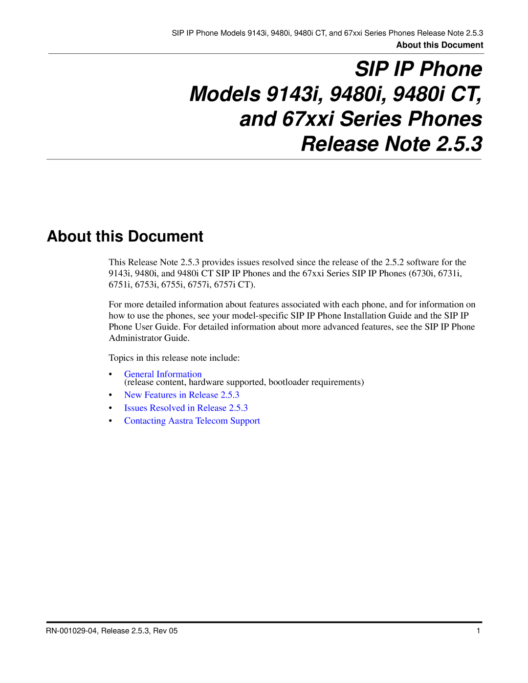 Aastra Telecom 67XXI manual About this Document 