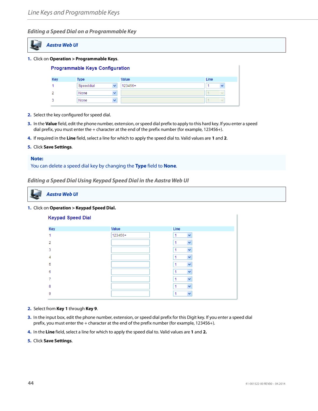 Aastra Telecom 6863i manual Editing a Speed Dial on a Programmable Key, Select the key configured for speed dial 