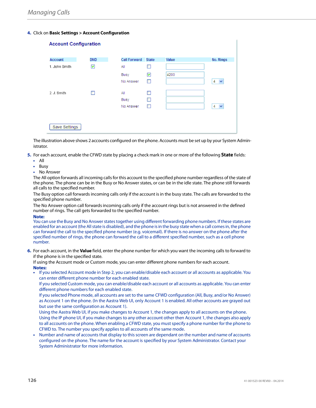 Aastra Telecom 6865i manual 126 