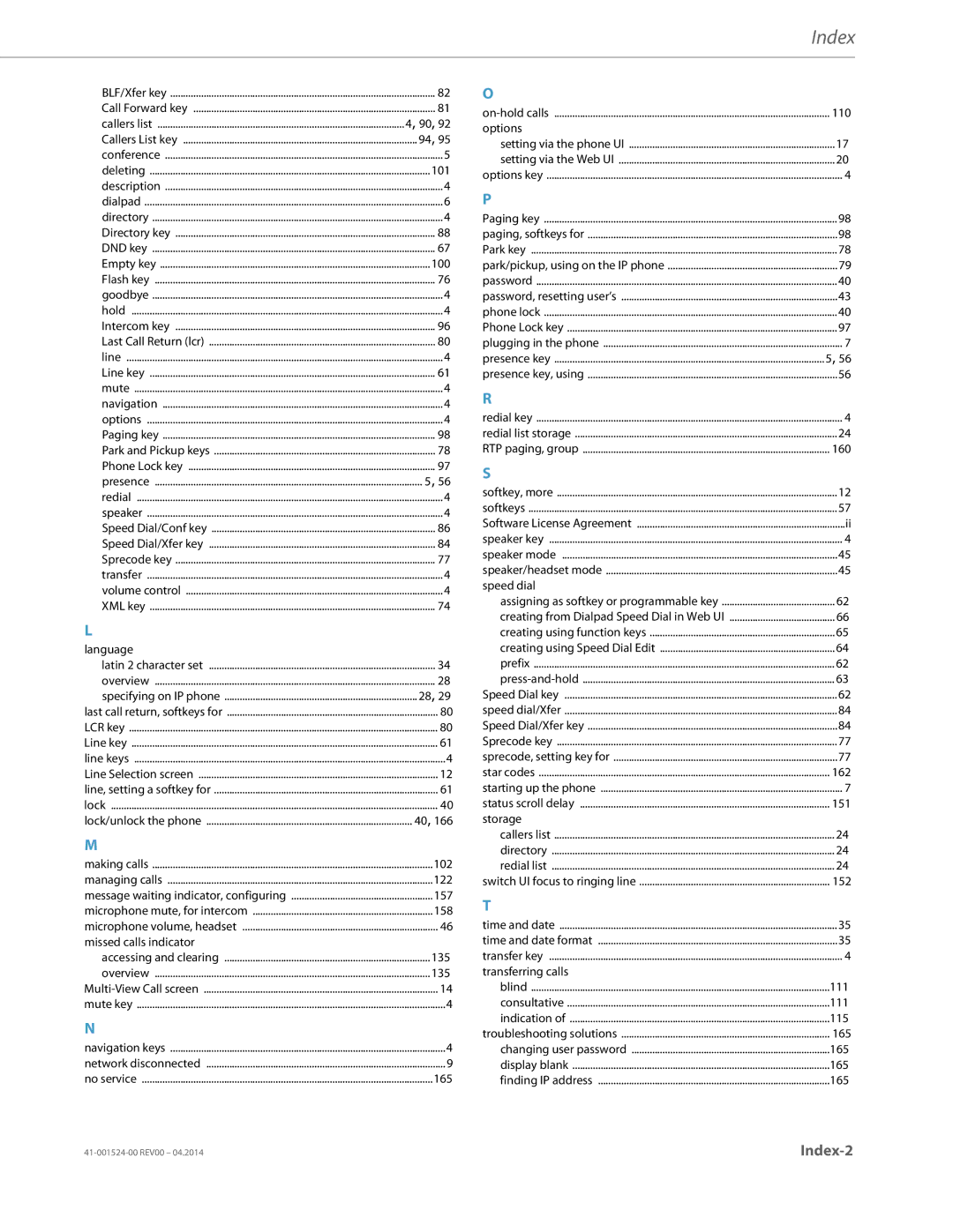 Aastra Telecom 6867i SIP manual Index 