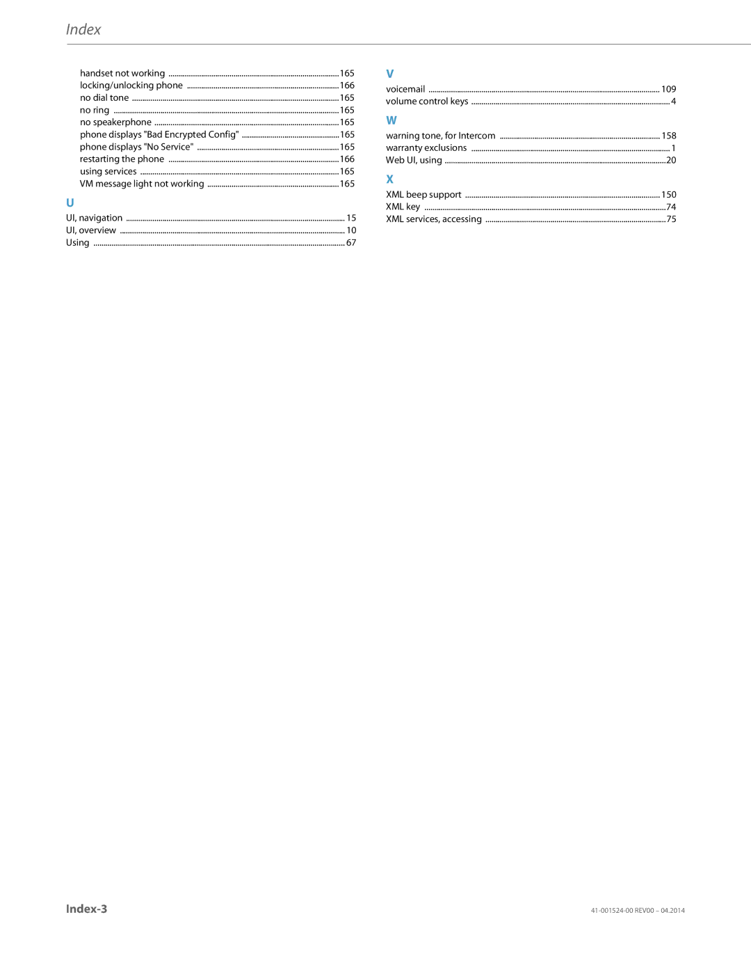 Aastra Telecom 6867i SIP manual Index-3 