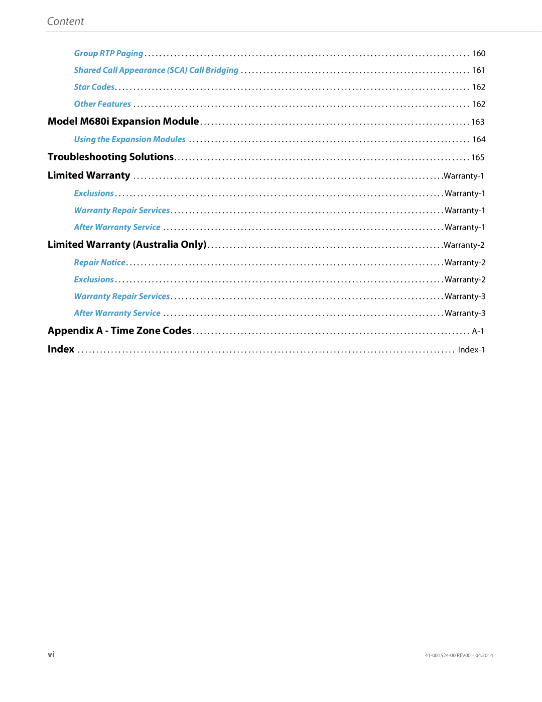 Aastra Telecom 6867i SIP manual Content 