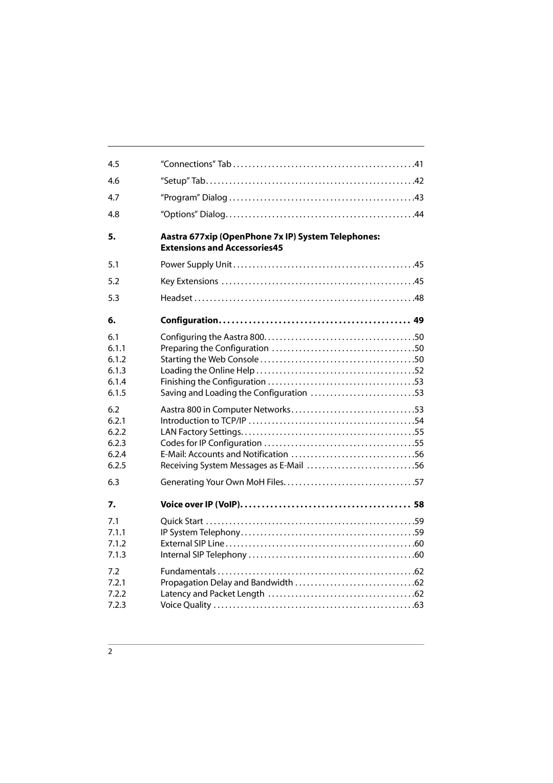 Aastra Telecom 800 manual Configuration 