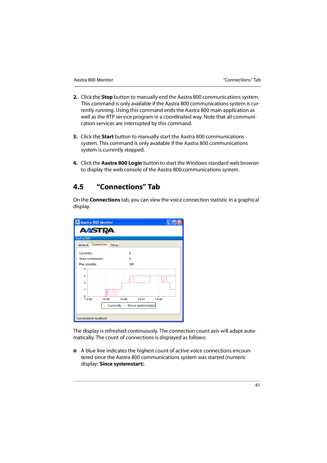 Aastra Telecom 800 manual Connections Tab 